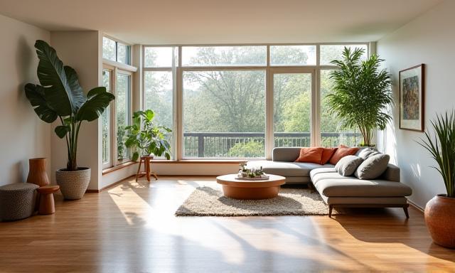 Intérieur lumineux et moderne d'un appartement rénové à Genève