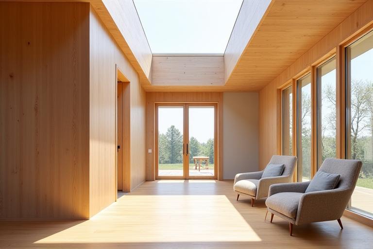Intérieur de l'extension bois, espace de vie